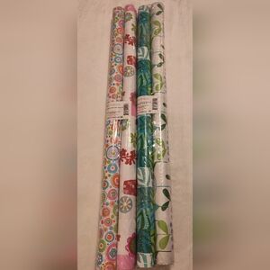 NWT & Retired! Green & Multicolor Floral Gift Wrap Rolls - 2-2pks